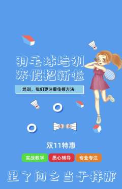 羽毛球馆抢购多单品抢购双11活动配图海报