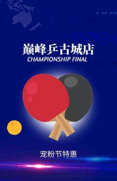 乒乓球馆抢购单品抢购宠粉节活动配图海报