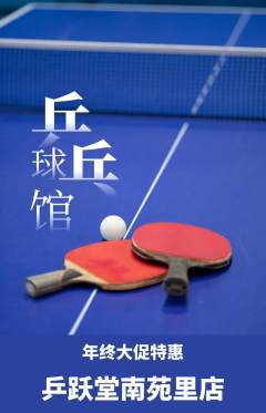 乒乓球馆抢购多单品抢购年终大促活动配图海报