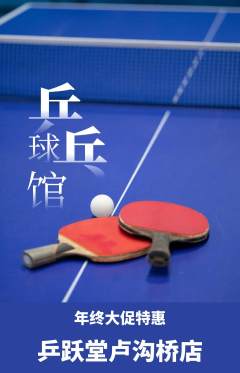 乒乓球馆抢购套组抢购年终大促活动配图海报