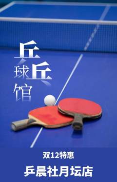 乒乓球馆抢购自选套组抢购双12活动配图海报