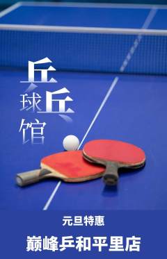 乒乓球馆抢购单品抢购元旦活动配图海报