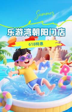 游泳馆抢购单品抢购618活动配图海报