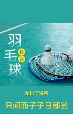 羽毛球馆抢购多单品抢购宠粉节活动配图海报