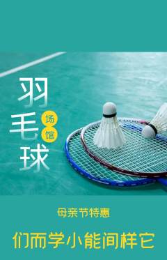 羽毛球馆抢购多单品抢购母亲节活动配图海报