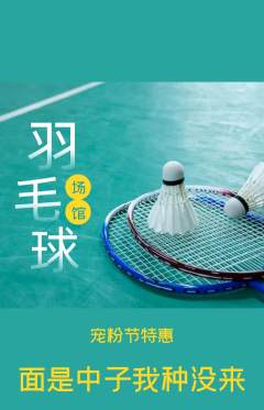 羽毛球馆抢购套组抢购宠粉节活动配图海报