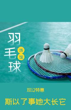 羽毛球馆抢购自选套组抢购双12活动配图海报