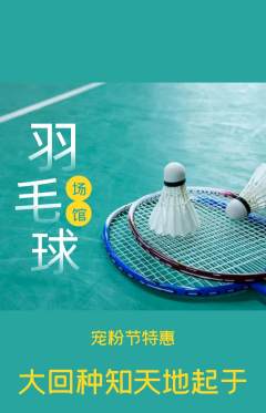 羽毛球馆抢购自选套组抢购宠粉节活动配图海报