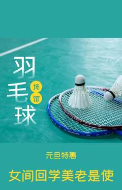 羽毛球馆抢购单品抢购元旦活动配图海报