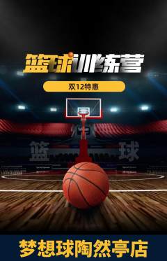 篮球馆抢购多单品抢购双12活动配图海报