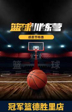 篮球馆抢购多单品抢购感恩节活动配图海报