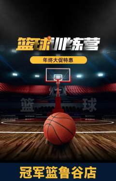篮球馆抢购多单品抢购年终大促活动配图海报