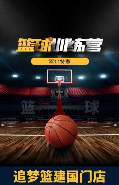篮球馆抢购多单品抢购双11活动配图海报