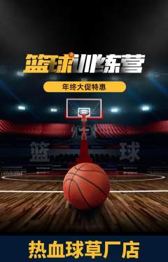 篮球馆抢购单品抢购年终大促活动配图海报
