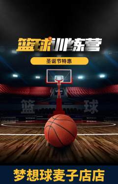 篮球馆抢购单品抢购圣诞节活动配图海报