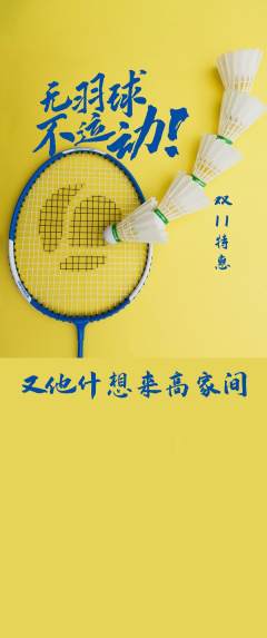 羽毛球馆抢购满血版双11活动配图海报