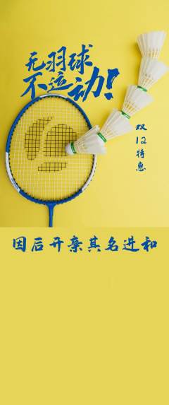 羽毛球馆抢购多单品抢购双12活动配图海报