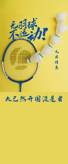 羽毛球馆抢购多单品抢购元旦活动配图海报
