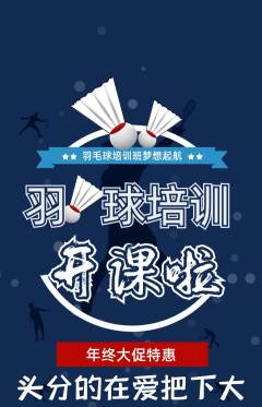 羽毛球馆抢购满血版年终大促活动配图海报
