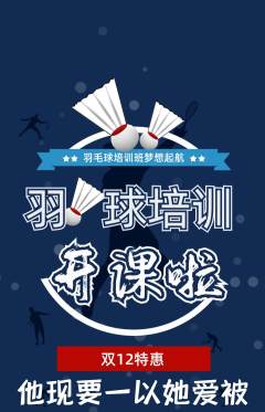 羽毛球馆抢购多单品抢购双12活动配图海报