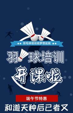 羽毛球馆抢购多单品抢购端午节活动配图海报