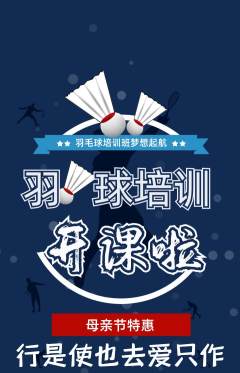 羽毛球馆抢购多单品抢购母亲节活动配图海报