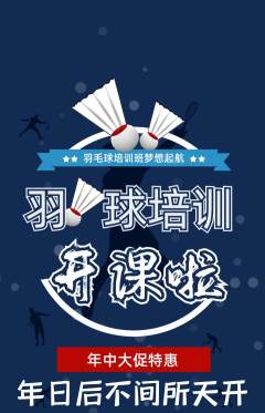 羽毛球馆抢购多单品抢购年中大促活动配图海报