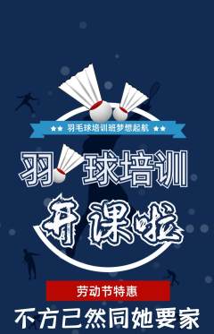 羽毛球馆抢购多单品抢购劳动节活动配图海报