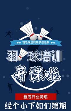 羽毛球馆抢购多单品抢购新店开业活动配图海报