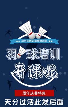 羽毛球馆抢购多单品抢购周年庆典活动配图海报