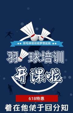 羽毛球馆抢购套组抢购618活动配图海报