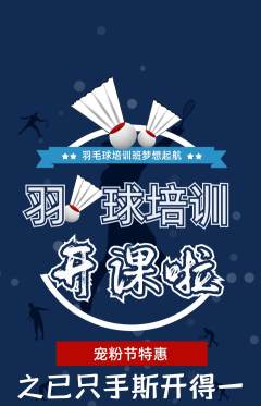 羽毛球馆抢购套组抢购宠粉节活动配图海报