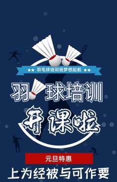 羽毛球馆抢购套组抢购元旦活动配图海报