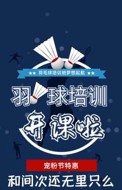 羽毛球馆抢购自选套组抢购宠粉节活动配图海报