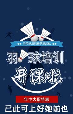 羽毛球馆抢购自选套组抢购年中大促活动配图海报