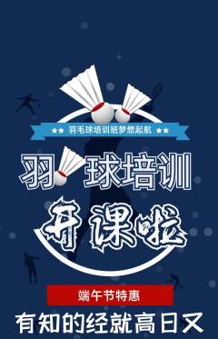 羽毛球馆抢购单品抢购端午节活动配图海报