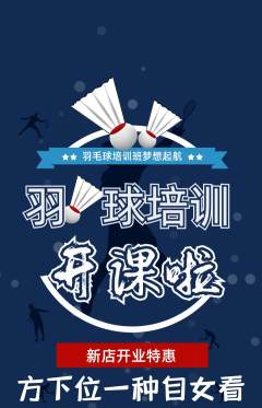 羽毛球馆抢购单品抢购新店开业活动配图海报