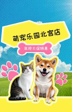 宠物店抢购套组抢购年终大促活动配图海报