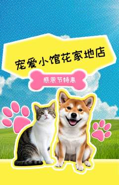 宠物店抢购自选套组抢购感恩节活动配图海报