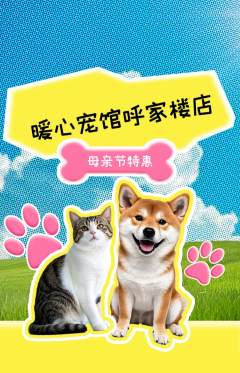 宠物店抢购自选套组抢购母亲节活动配图海报