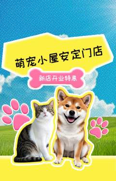 宠物店抢购自选套组抢购新店开业活动配图海报
