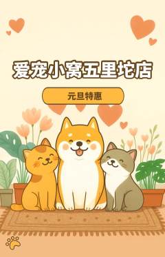 宠物店抢购满血版元旦活动配图海报