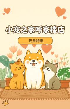 宠物店抢购自选套组抢购元旦活动配图海报