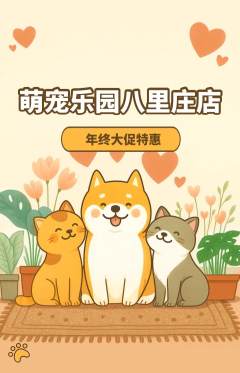 宠物店抢购单品抢购年终大促活动配图海报