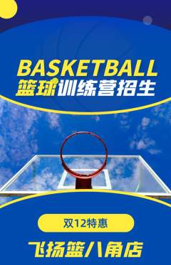 篮球馆抢购套组抢购双12活动配图海报