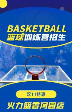篮球馆抢购套组抢购双11活动配图海报