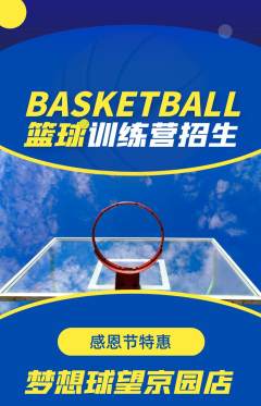 篮球馆抢购单品抢购感恩节活动配图海报