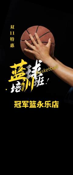 篮球馆抢购多单品抢购双11活动配图海报