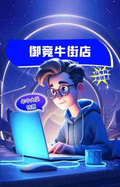 电竞电玩抢购套组抢购年中大促活动配图海报