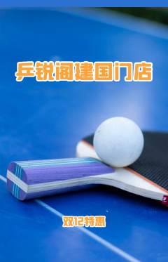 乒乓球馆抢购多单品抢购双12活动配图海报